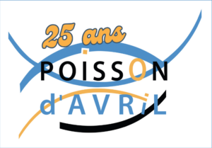 logo de l'association Poisson d'Avril avec la mention "25 ans" à l'occasion de son anniversaire
